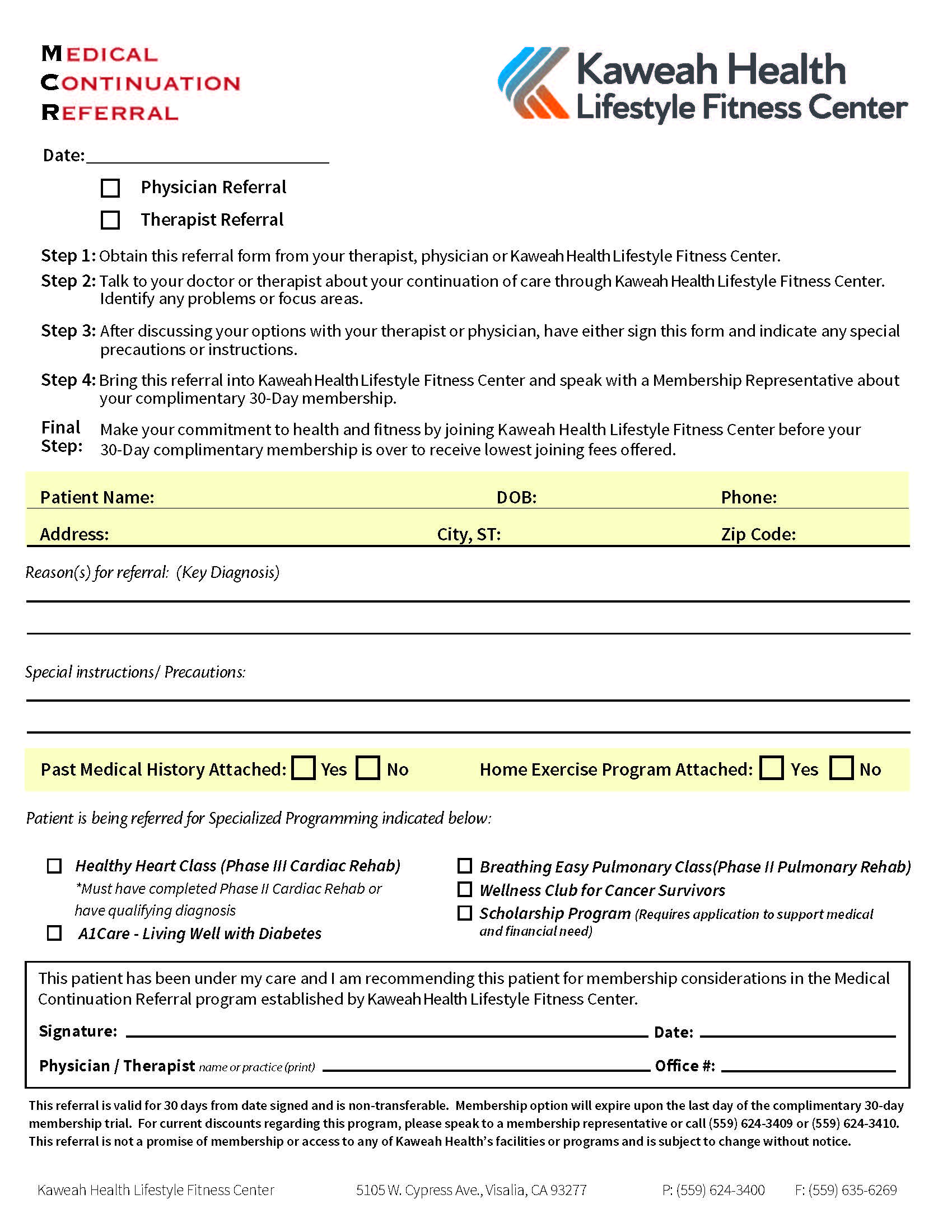 Medical Continuation Referral